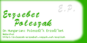 erzsebet poleszak business card